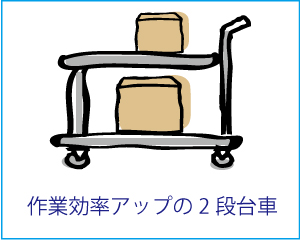 作業効率アップの2段台車